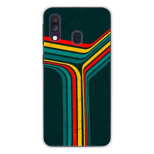 Coque en silicone imprimée compatible Samsung Galaxy A40 Retro lines