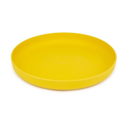 mill'o bébé - assiette 100% biosourcée et biodégradable - sans bpa - micro-ondable - jaune d 17,8 x h 2,2 cm