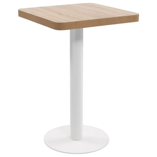 Vidaxl Marron/Clair Table De Bistro 50X50 Cm Mdf - Image 3