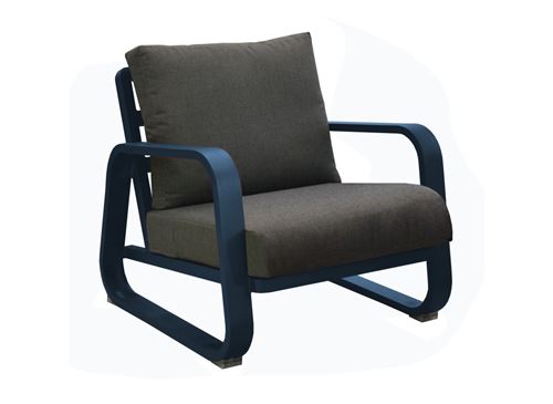 PROLOISIRS Fauteuil détente Antonino sofa en aluminium/coussins - bleu/gris