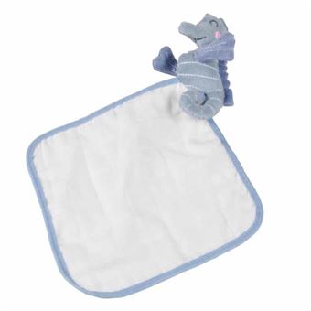Doudou avec Lange "Hippocampe" 18cm Bleu - 1