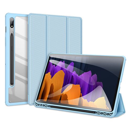 Etui pour Samsung Galaxy Tab S8 Ultra Coque Frusde avec Porte-stylo et Dos Transparent - Bleu