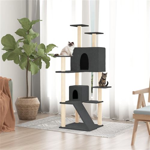 Comparer les prix de 171695  vidaXL Arbre à chat avec griffoirs en sisal Gris foncé 153 cm