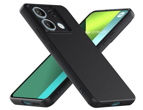 Coque pour Xiaomi Redmi Note 13 Pro 5G / Poco X6 5G - housse etui silicone gel fine + verre trempe - NOIR - htdmobiles