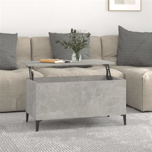 Table basse Gris béton 90x44,5x45 cm Bois d ingénierie