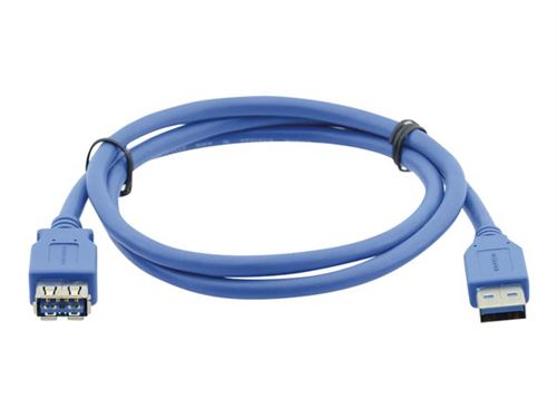 Kramer C-USB3/AAE Series C-USB3/AAE-3 - Rallonge de câble USB - USB type A (F) pour USB type A (M) - USB 3.0 - 90 cm - moulé - bleu