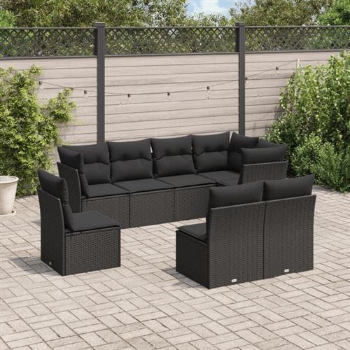 Non Communiqué Noir Salon De Jardin Modulable Vidaxl Resine Tressee 8 Pieces X 234 X 69 8 Personnes