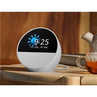 Amazon Echo Spot (Modèle 2024) Blanc - Enceinte connectée Hifi