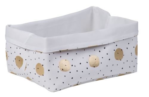 Childhome boîte Gold Dotsde rangement 40 x 30 cm blanc/or