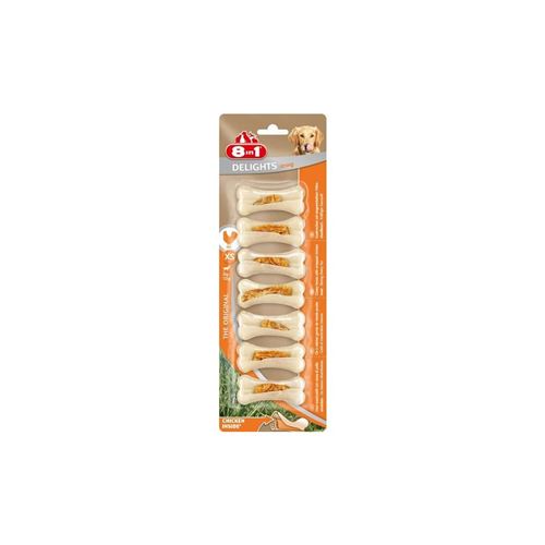 8in1 Friandise Os A Macher Ferme Delight - Garni De Viande De Poulet - Pour Chien - 7 Pieces