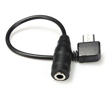 Câble Adaptateur Écouteurs Micro USB Coin 90° Mâle/Écouteurs Jack 3.5  Femelle