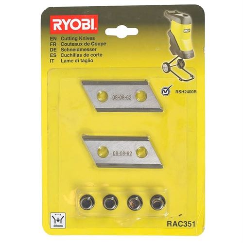 Lames Reversibles Par 2, 5132002646 - Broyeur Vegetaux Ryobi