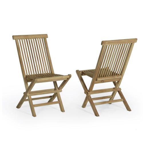 Chaises de jardin pliantes en teck Java (lot de 2)