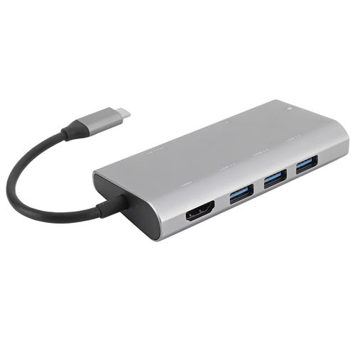 Station d'accueil Hub Type-C vers HDMI USB-C RJ45 8-en-1 pour ordinateur portable