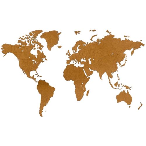 MiMi Innovations Décoration carte monde murale Bois Marron 180x108 cm