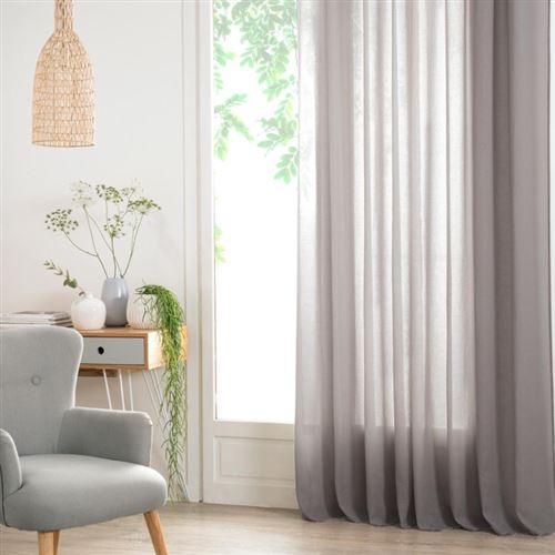 Atmosphera Créateur d'intérieur - Rideau Voilage "Ana" 140x240cm Gris
