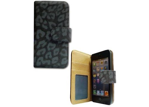 Etui à rabat latéral coloris gris foncé pour Apple iPhone 5