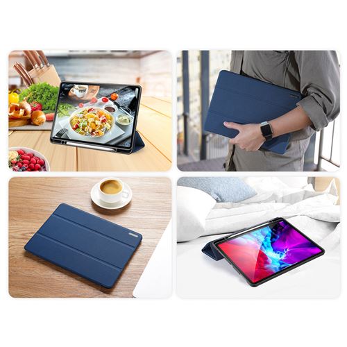Étui de tablette portefeuille Domo pour iPad Pro 12.9 (2020) Bleu foncé Dux Ducis