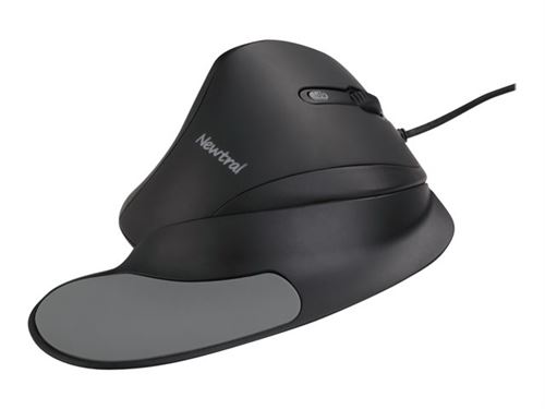 Newtral 2 Large - Souris - ergonomique - optique - 6 boutons - filaire - USB - noir
