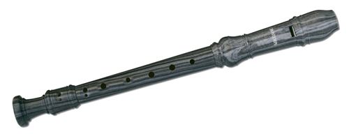 Bontempi Flûte à bec baroque en sachet 33 cm noir