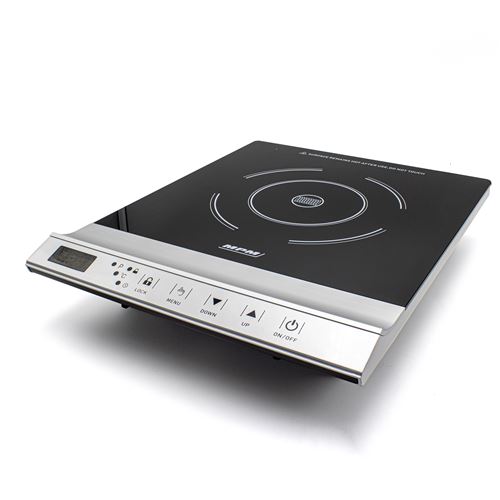 MPM MKE-12 Plaque à induction portable, surface en verre, contrôle tactile 1800W Negro/Plata