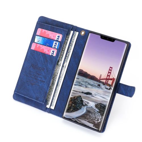 Coque en cuir Folio avec multi-fente pour Apple iPhone 11 Pro Max 6.5 - Bleu