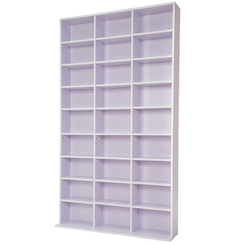 Armoire étagère rangement CD / DVD meuble de rangement pour 1 000 CDs blanc/violet