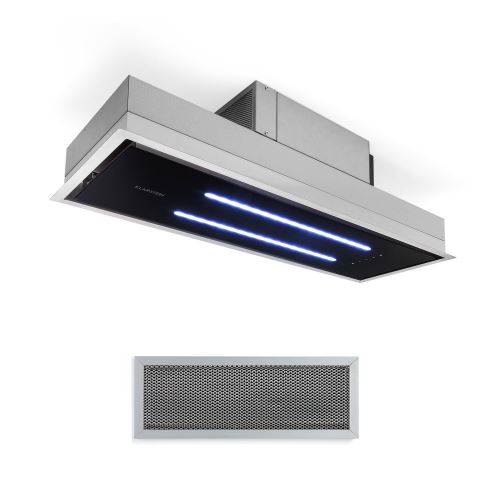 Klarstein High Line Hotte De Plafond 77Cm - 410M3/H - 3 Niveaux - Télécommande - Classe C - Noire