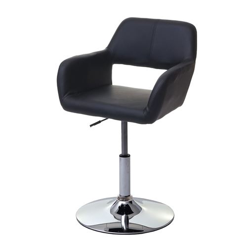 Chaise de salle à manger MENDLER HWC-A50 III similicuir noir pied en métal aspect chromé