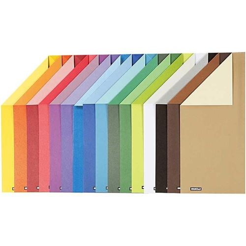 Bloc papier A4 - 100 gr -Assortiment de couleurs - 16 pcs