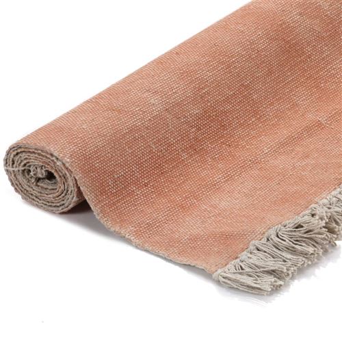 vidaXL Kelim vloerkleed 160x230 cm katoen roze