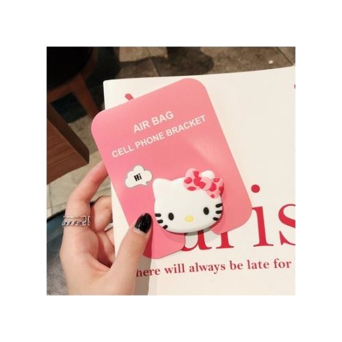 Support de téléphone mignon de bande dessinée universelle Chat rose minou