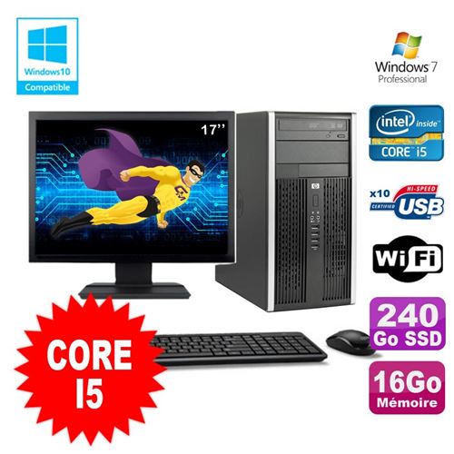 Pc tour hp pro 6200 core i5 3.1ghz 16go 240go ssd graveur wifi w7 ecran 17' État correct - Hewlett-Packard reconditionné disponible sur Fnac
