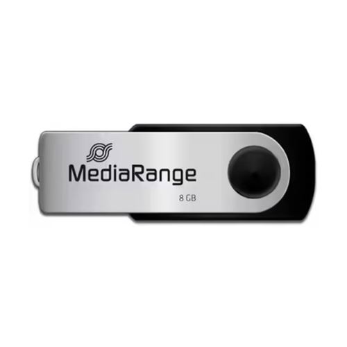 Mediarange Noir Clé Usb 2.0 8 Go Flash-Drive Avec Boîtier Métallique