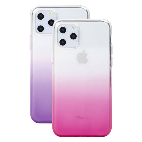 Pack de 2 coques iPhone 11 Pro dégradées Violette et Rose Colorblock