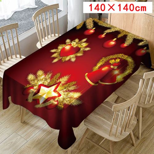 Nappe de Noël Imprimer Rectangle Table Cover Holiday Party Home Decor_Kiliaadk423