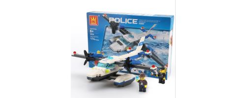Building Block jouets avion de police Wange Couleur 51014