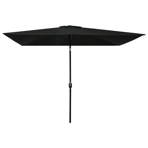 Parasol avec mât en métal 300 x 200 cm Noir