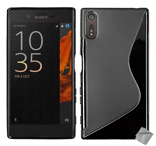 Housse etui coque pochette silicone gel fine pour sony xperia xzs + verre trempe - noir