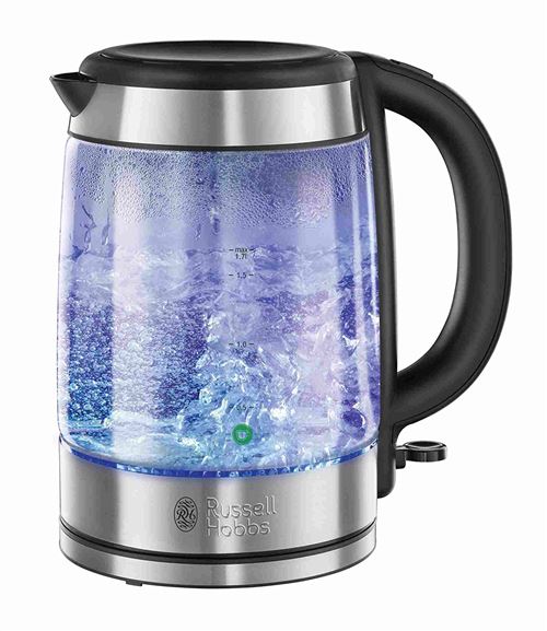 Russell hobbs - 21600-10 - bouilloire sans fil en verre 1,7l 2200 w - acier chromé