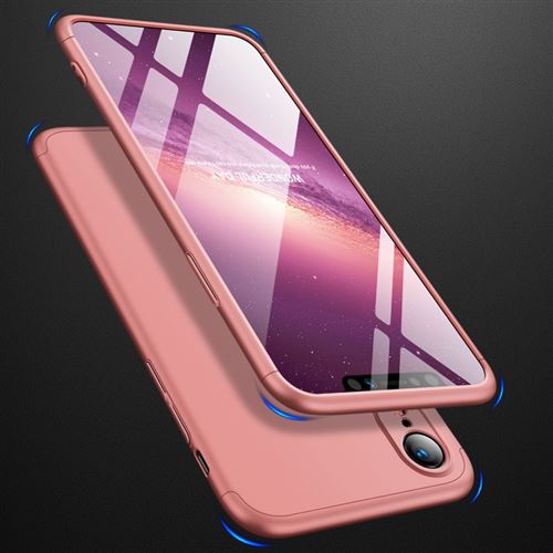 Coque en TPU détachable 3 pièces matte rigide or rose pour votre Apple iPhone XR 6.1 inch