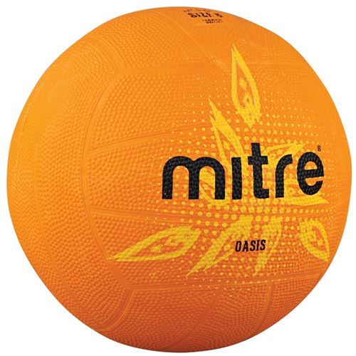 Mitre netball Oasis caoutchouc orange/jaune/noir taille 4