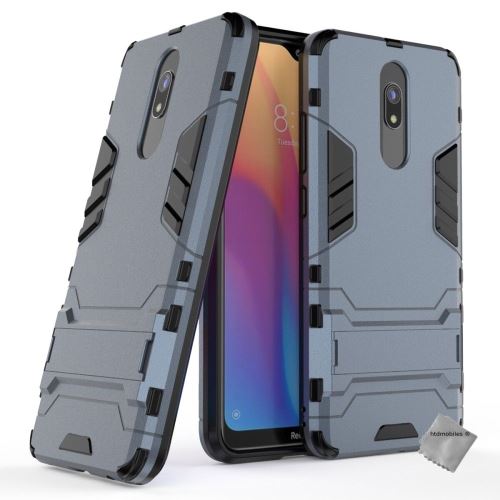 Housse etui coque rigide anti choc pour Xiaomi Redmi 8 avec verre trempe - BLEU FONCE