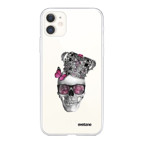 Coque 360 pour iPhone 11 - Tête de mort couronn [Evetane®]