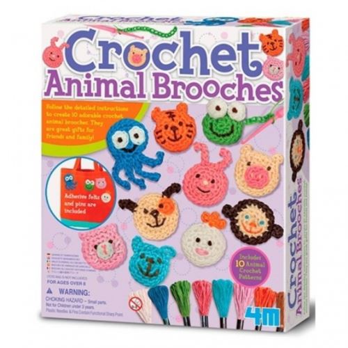 4M Crea Facile tricot: Crochet dierenbroches 33 pcs