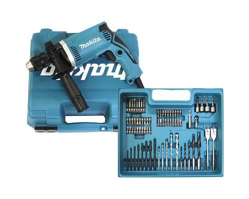 Perceuse à Percussion Makita Hp1631Kx3 1 Vitesse-710 W + Accessoires, + Mallette