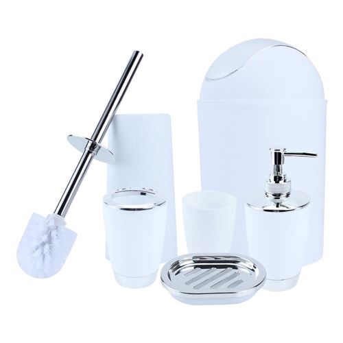 Accessoire salle de bains poubelle porte-savon distributeur gobelet porte-brosse à dents