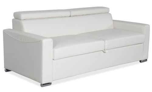 Canapé convertible express avec matelas Elian Simili Blanc