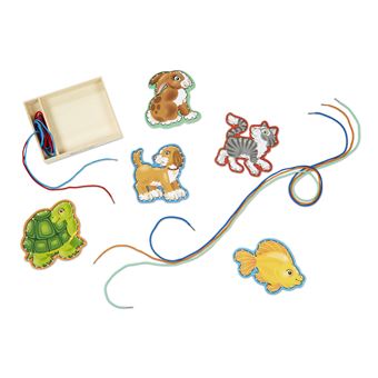 Kit créatif Melissa & Doug Panneaux en bois et lacets Animaux domestiques
