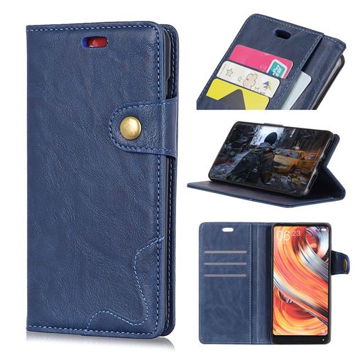 Etui en PU forme en s couleur bleu pour votre Samsung Galaxy A6s
